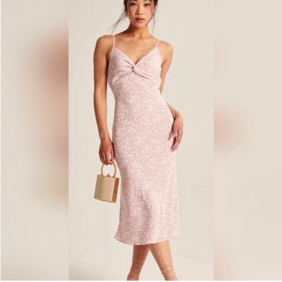 Abercrombie Baby Blue Slip Dress with Front Knot - Picture 2 of 8